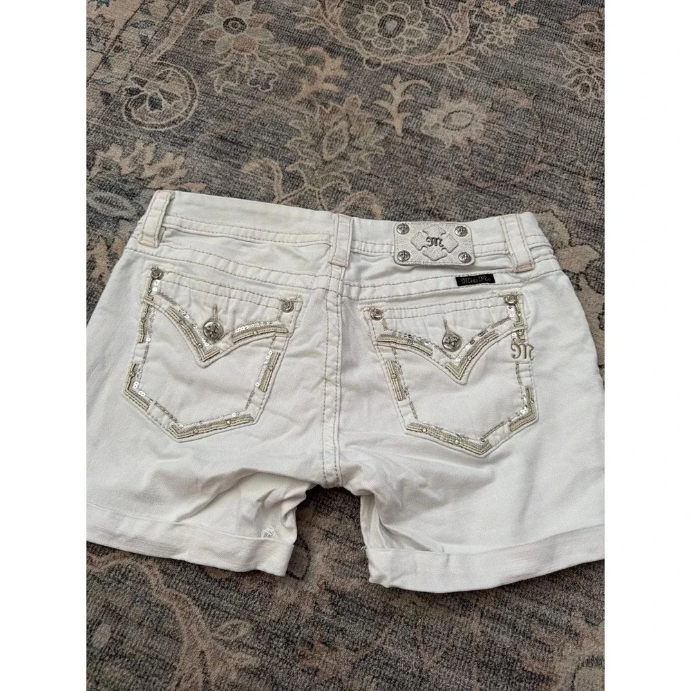 Miss Me Signature Crop Shorts White